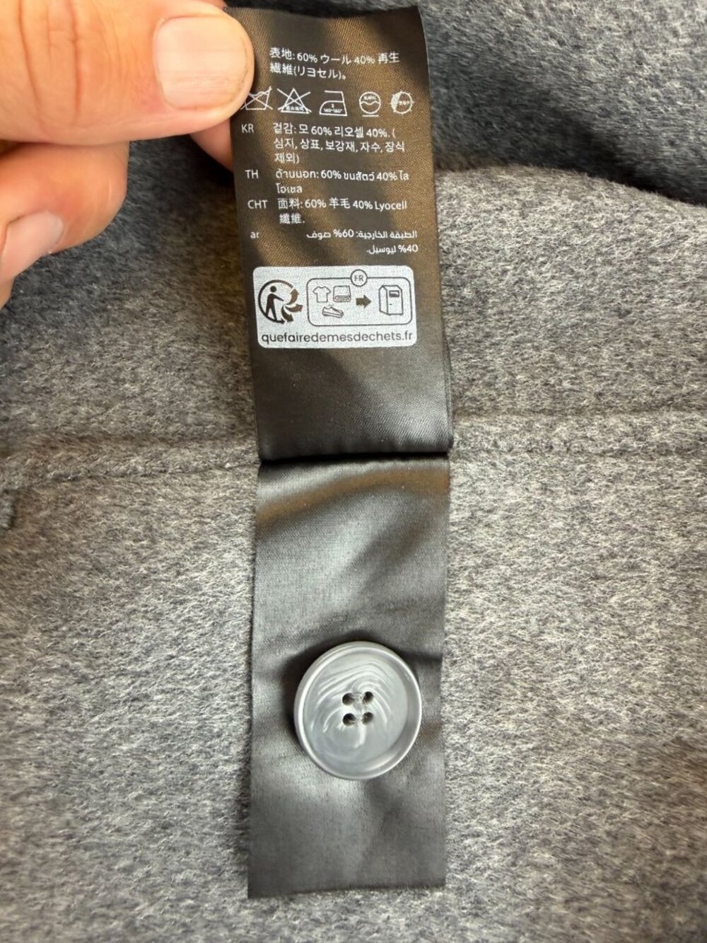 COS BOXY DOUBLE-FACED WOOL JACKET Womens size XS in GREY - Picture 10 of 13